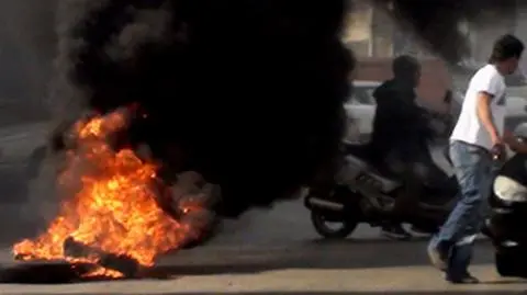 Chaos na ulicach Bejrutu