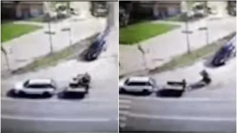 Braniewo. "Zgubił" betoniarkę. Spadła z przyczepki przed samochodem nauki jazdy
