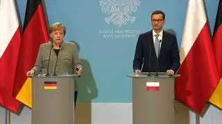 German Chancellor Angela Merkel and Polish Prime Minister Mateusz Morawiecki