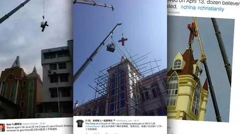 Chiny: protest chrześcijan na dachu kościoła