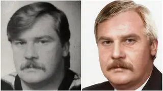 Poszukiwany Sławomir Pawlik. Na zdjęciu sprzed 22 lat i na wizerunku opublikowanym przez policję. Jest on podejrzany o zabójstwo swojej dziewczyny