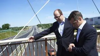 Minister Nowak z Prezydentem Gdańska Pawłem Adamowiczem na otwarciu Węzła Karczemki