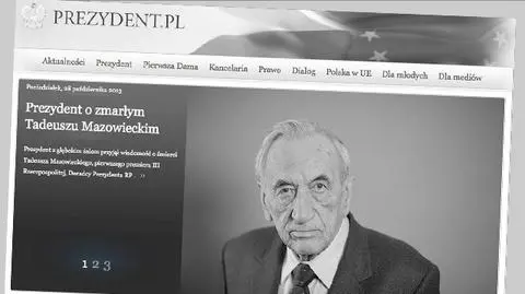 Strona prezydenta w żałobie