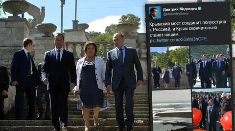 Dmitrij Miedwiediew poddał w wątpliwość status Krymu? Na nagraniu: sierpniowa wizyta premiera na półwypie 