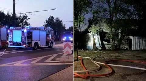 Lublin. Pożar opuszczonego magazynu, akcja straży pożarnej