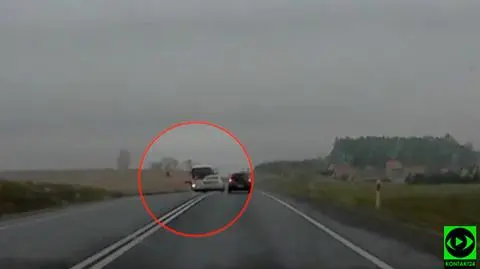 Niebezpieczne wyprzedzanie bmw. "Centymetry" od zderzenia z autobusem