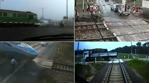 Wypadki na przejazdach kolejowych. Przerażające nagrania z kamer PKP