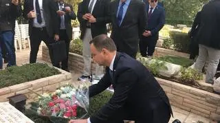 Prezydent odwiedził grób Jonatana Netanjahu podczas wizyty w Izraelu