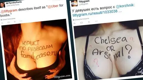 Rosyjski serwis Tittygram sprzedaje reklamy na piersiach modelek