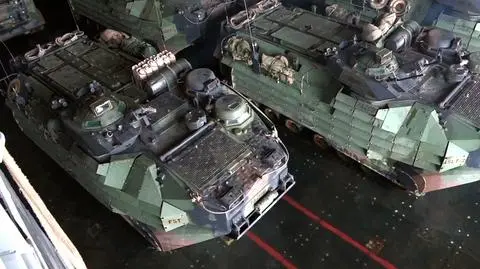 Assault Amphibious Vehicles land in Ustka. Nato Baltops 2018
