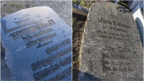 Remontowali drogę i znaleźli dwa cenne nagrobki