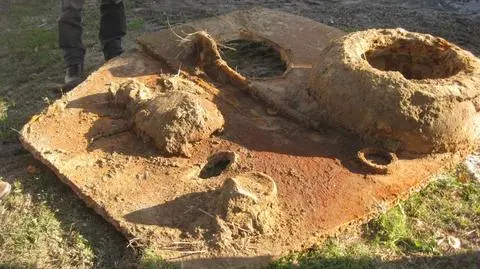 Fragment czołgu znaleziony na Opolszczyźnie