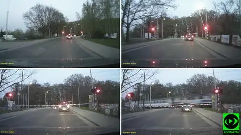 Samochód zatrzymał się za rogatkami. Pociąg minął go o włos