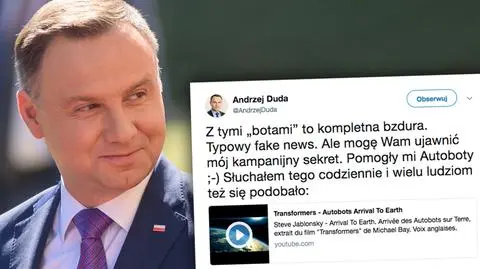 Prezydent: z tymi "botami" to kompletna bzdura i fake news