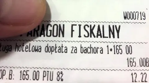 Paragon za usługę hotelową