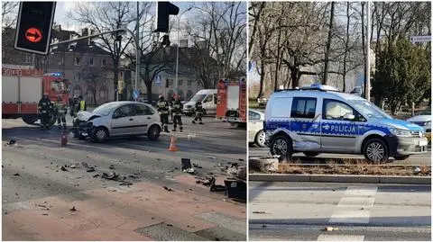 Zderzenie citroena z radiowozem