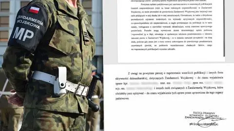 Żandarmeria wzywa dziennikarzy do zaprzestania publikacji. "Praktyka krajów totalitarnych" [materiał "Faktów" TVN z 29.12.2017 r.]