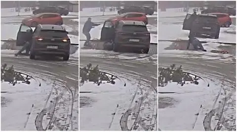 Wysiadła z samochodu, wpadła pod koła 