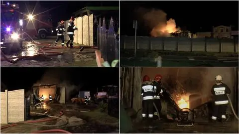 Spłonął warsztat w Runowie. Wybuchały butle z gazem