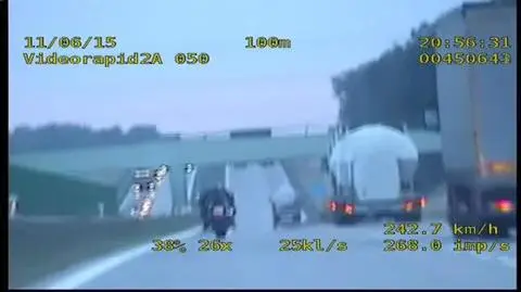 Motocyklista pędził A4