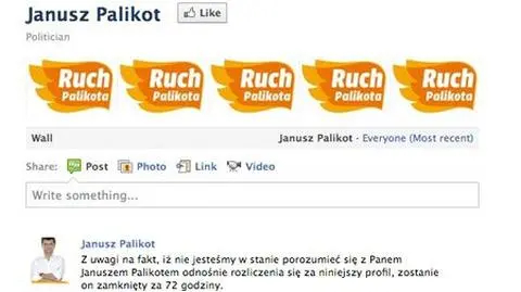 Palikot znika z Facebooka? "To nie jego profil"