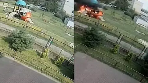 Na placu zabaw troje dzieci i wybucha pożar. Podejrzenie podpalenia