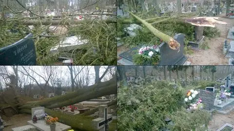Wiatr zniszczył cmentarz