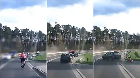 Jechał szybko, stracił panowanie nad autem. Uderzył rowerzystkę