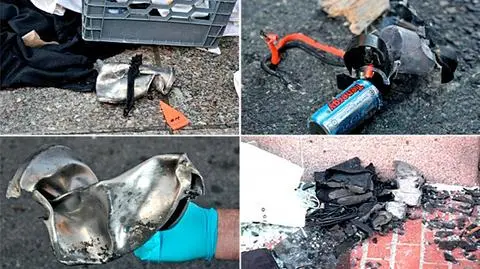 FBI pokazuje szczątki ładunków z Bostonu