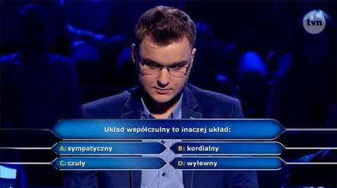Milionerzy: Pytanie o układ współczulny za 20 tysięcy złotych