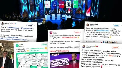 Uczestnicy komentowali przebieg debaty też w rozmowach z dziennikarzami po wyjściu ze studia