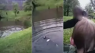 Akcję nagrała kamera przyczepiona do munduru policjanta