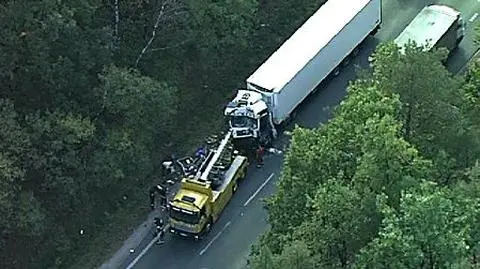 Zderzyły się trzy ciężarówki