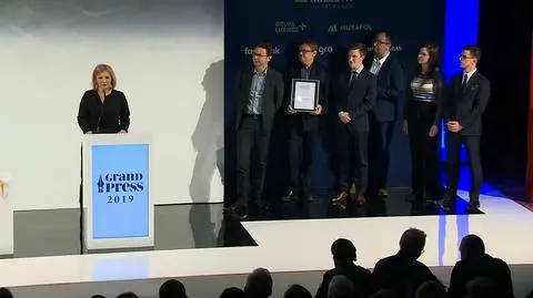 Beata Biel, Chief Editor of Konkret24, speaking at the Grand Press Awards 2019 
