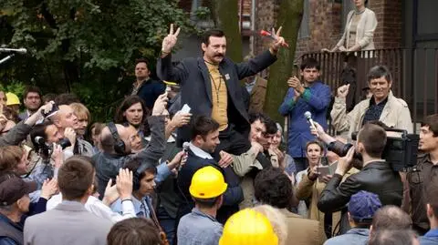 Kadr z filmu "Wałęsa. Człowiek z nadziei"