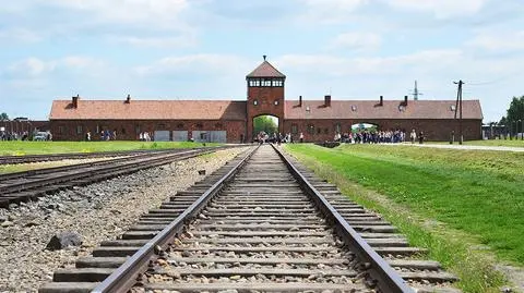 Za zwrot typu "polskie obozy" ma grozić do 3 lat więzienia (na zdjęciu główna brama do obozu Auschwitz-Birkenau)