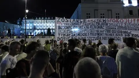Tłum przed Pałacem