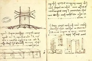 Historia wyciągnie do nas rękę (rycina z projektem Da Vinci)