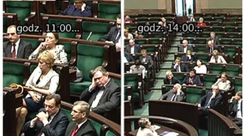 Ważą się losy emerytur, 
 a na sali sejmowej pustki