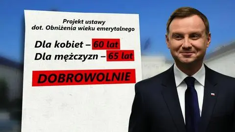 Prezydencka propozycja obniżenia wieku emerytalnego