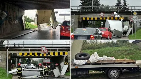 Nie przejechał pod wiaduktem w całości