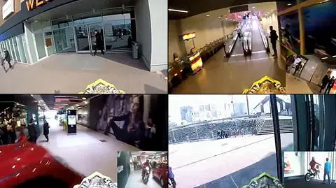 Kolejne zatrzymania uczestników rajdu po galerii