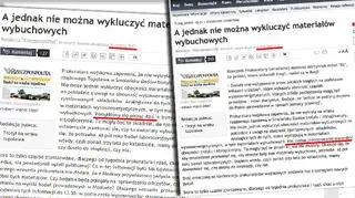 Stara i nowa wersja oświadczenia "Rz"