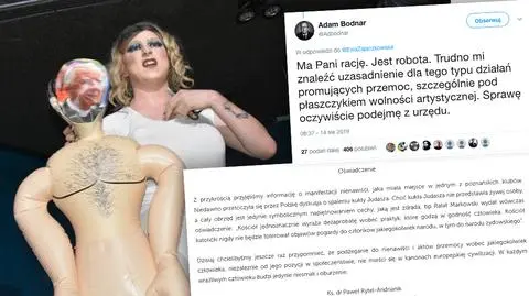 Występ drag queen z kukłą. Reakcja episkopatu i Adama Bodnara