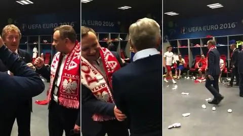 Prezydent odwiedził piłkarzy w szatni 