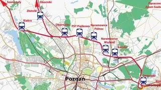 Projekt zakłada powstanie 5 nowych stacji kolejowych w Poznaniu