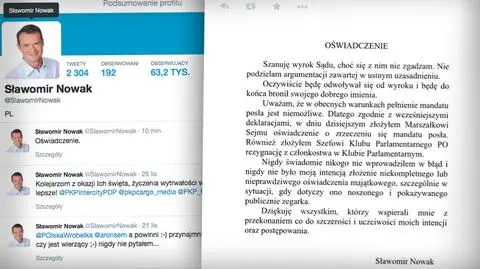 Sławomir Nowak złożył mandat poselski