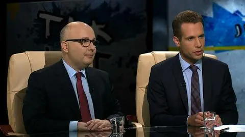 Poseł PO Robert Kropiwnicki i rzecznik Ministerstwa Sprawiedliwości Jan Kanthak w "Tak jest" w TVN24
