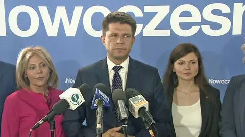 Ryszard Petru na konferencji prasowej w Katowicach