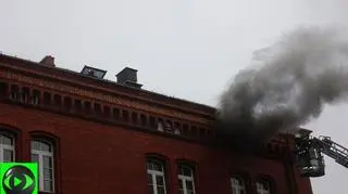 Pożar w PWSZ w Legnicy
